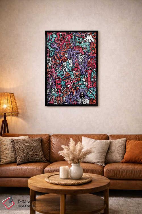 تابلو انتزاعی زمانه پرآشوب اثر لوک کرامپ - D5B