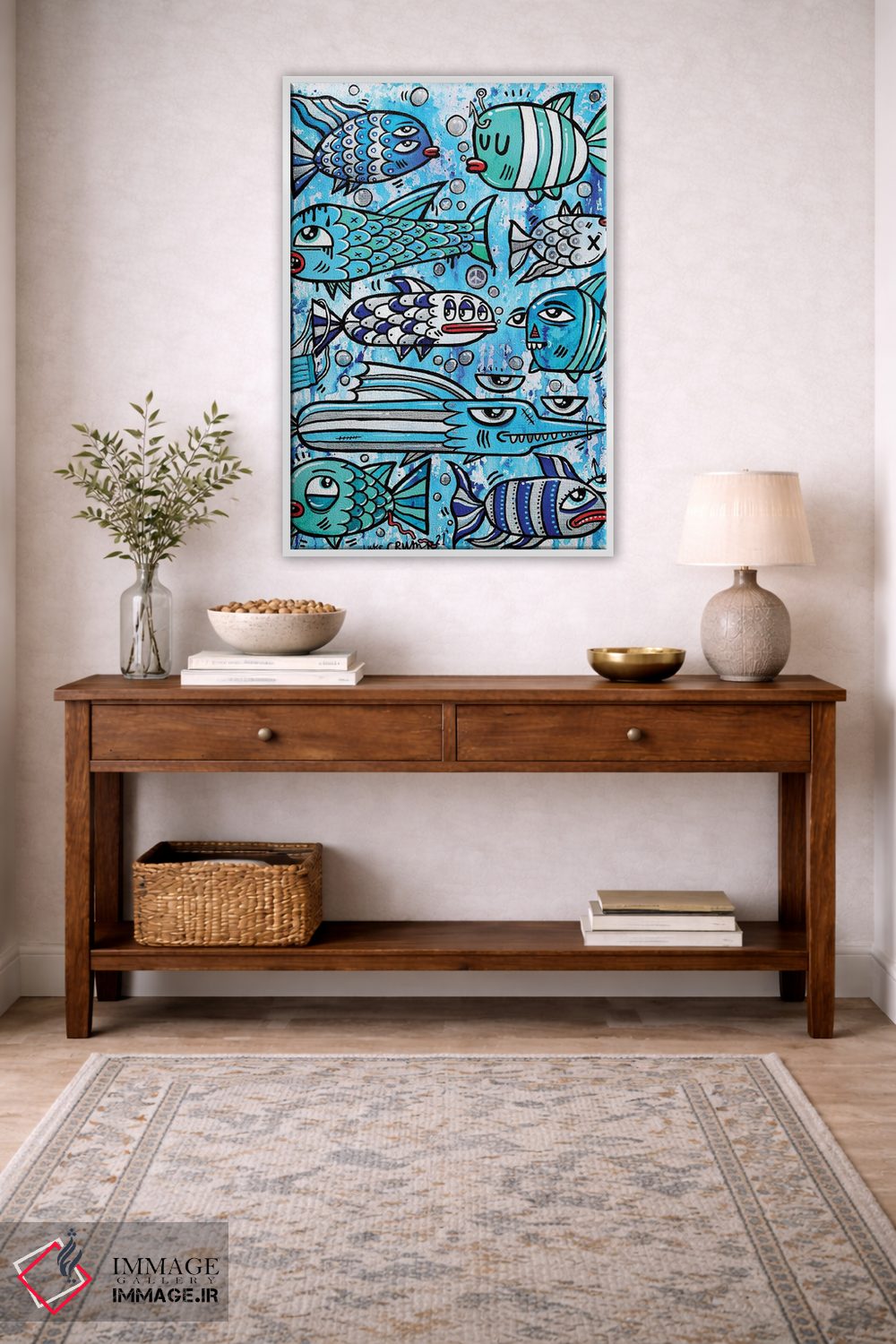 تابلو دکوراتیو ماهی آبی اثر لوک کرامپ - D2W