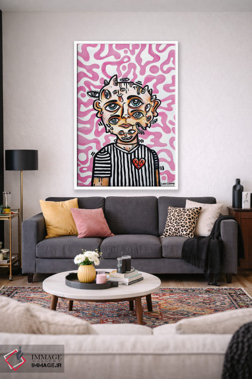 تابلو دکوراتیو پرتره فردی با چهره های بسیار اثر لوک کرامپ - D1W