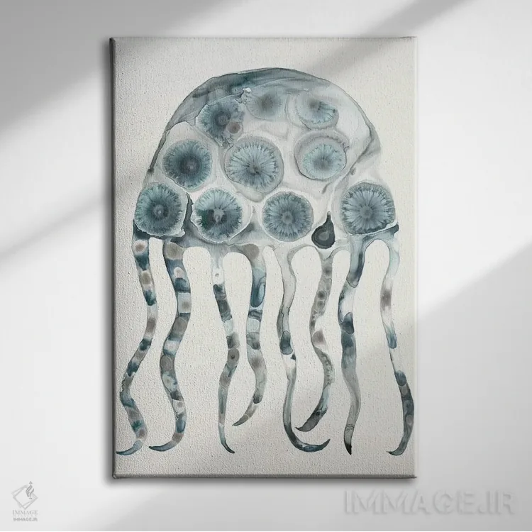 تابلو دکوراتیو ژله نقره ای اثر لورا ون هورن - نمای روبهرو روی دیوار