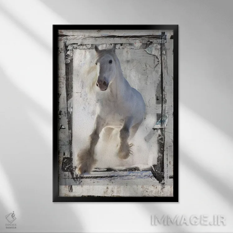 تابلو دکوراتیو ماستنگ ماکارووا اثر لوز گرافیکس - نمای قابدار مشکی