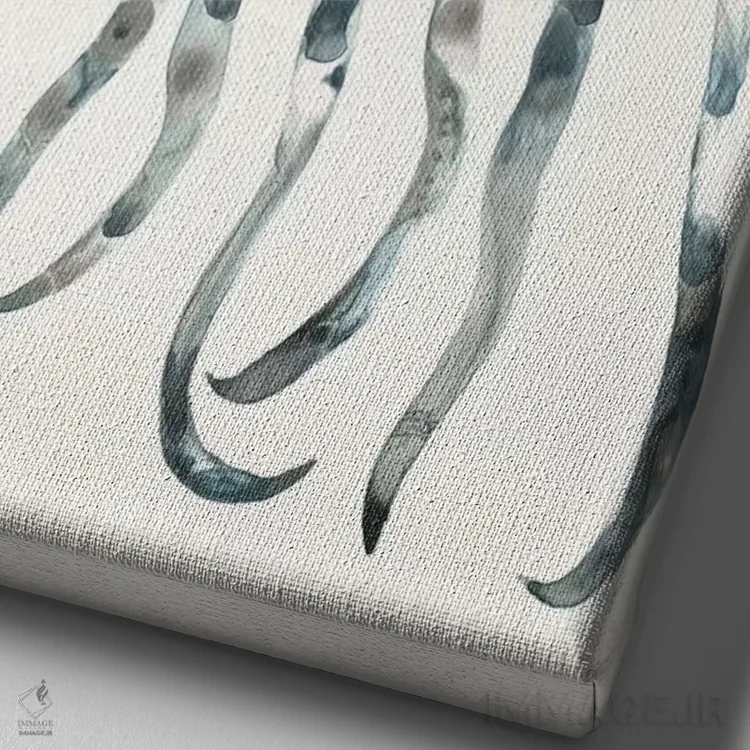 تابلو دکوراتیو ژله نقره ای اثر لورا ون هورن - نمای نزدیک بافت بوم