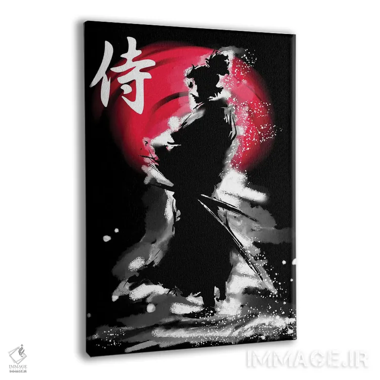 تابلو دکوراتیو جنگجوی سامورایی با کاتانا اثر لوز گرافیکس - نمای پرسپکتیو محصول