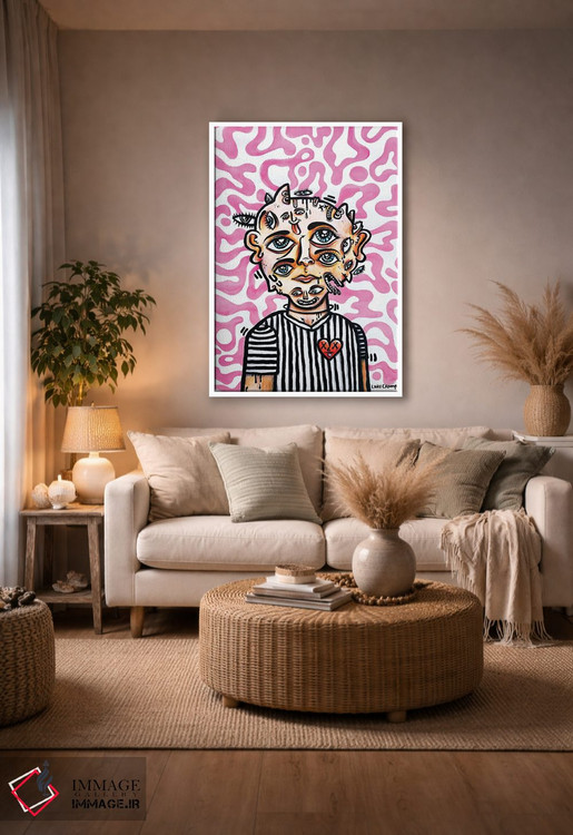 تابلو دکوراتیو پرتره فردی با چهره های بسیار اثر لوک کرامپ - D4W