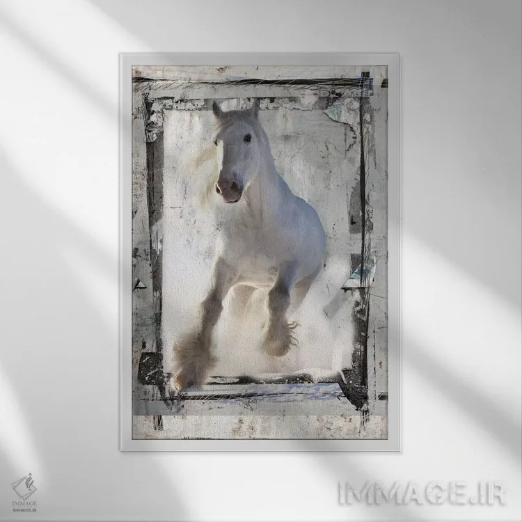 تابلو دکوراتیو ماستنگ ماکارووا اثر لوز گرافیکس - نمای قابدار سفید