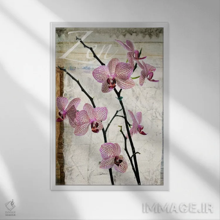 تابلو دکوراتیو ارکیده ها اثر لوز گرافیکس - نمای قابدار سفید