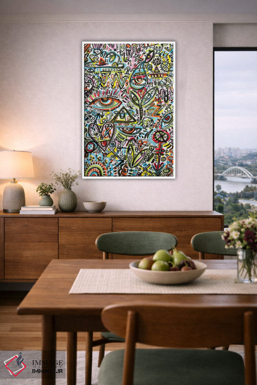 تابلو انتزاعی شاد و پرانرژی اثر لوک کرامپ - D6W