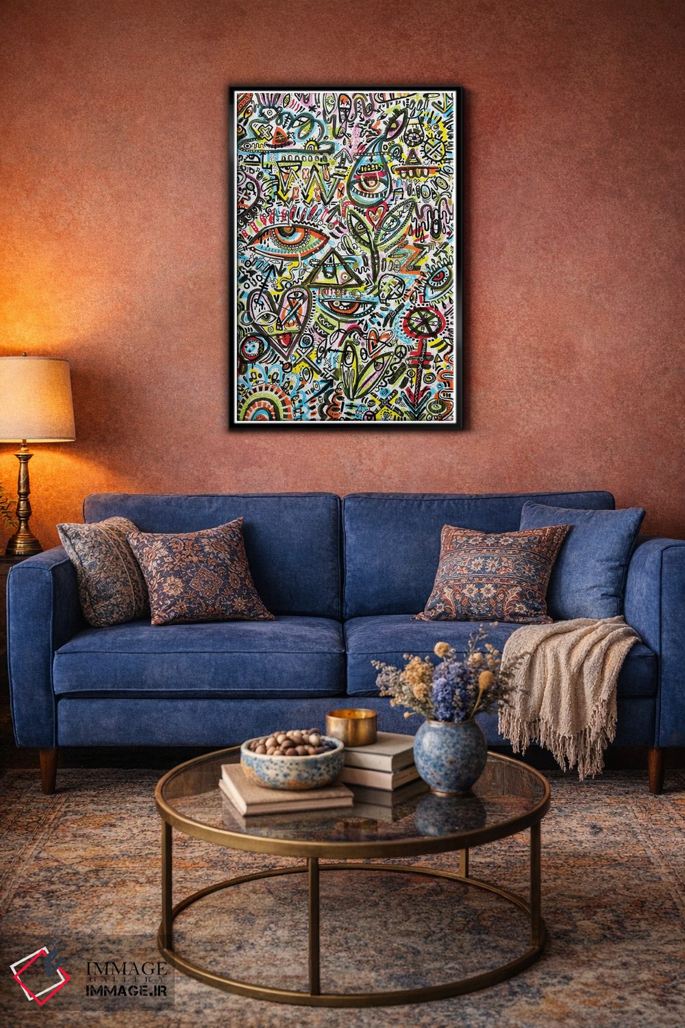 تابلو انتزاعی شاد و پرانرژی اثر لوک کرامپ - D4B