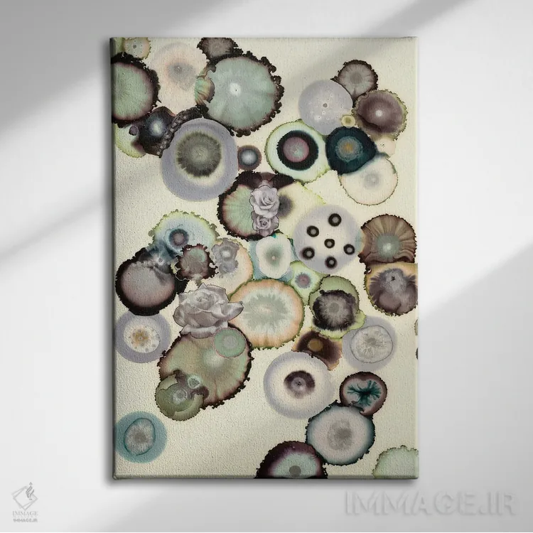 تابلو انتزاعی کوررنگ اثر لورا ون هورن - نمای روبهرو روی دیوار