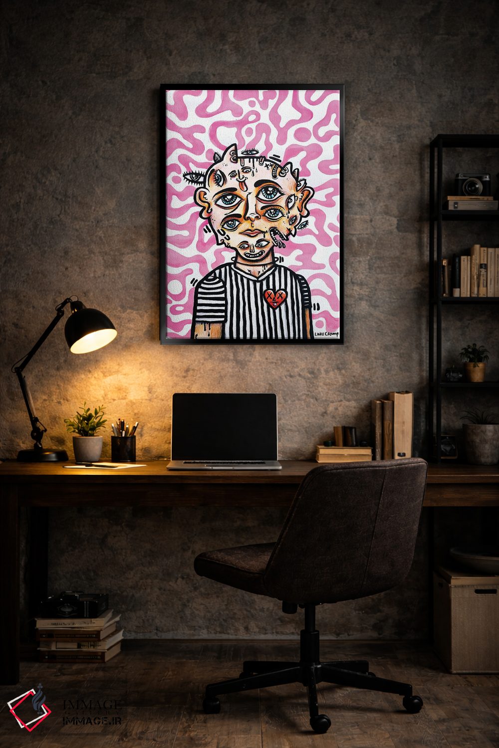 تابلو دکوراتیو پرتره فردی با چهره های بسیار اثر لوک کرامپ - D6B