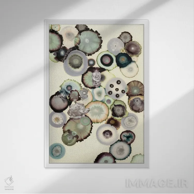 تابلو انتزاعی کوررنگ اثر لورا ون هورن - نمای قابدار سفید