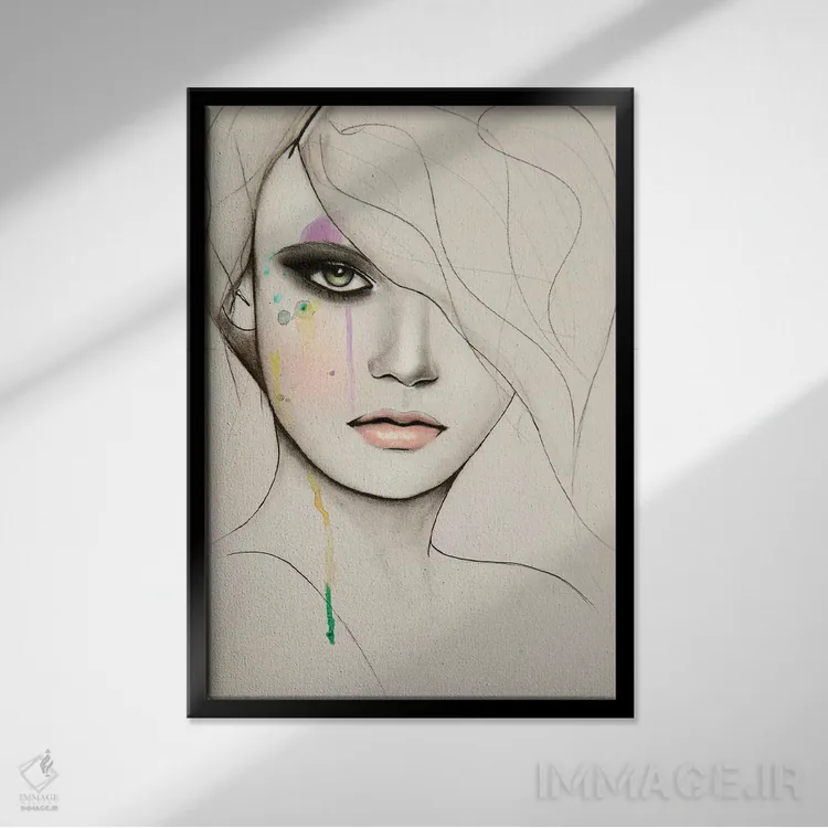 تابلو دکوراتیو تقسیم اثر لی واینر - نمای قابدار مشکی