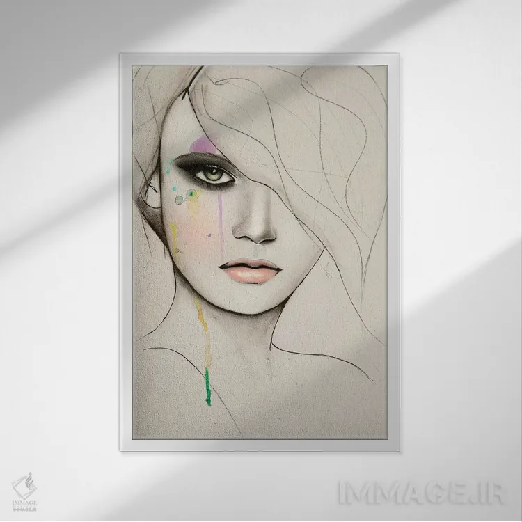 تابلو دکوراتیو تقسیم اثر لی واینر - نمای قابدار سفید