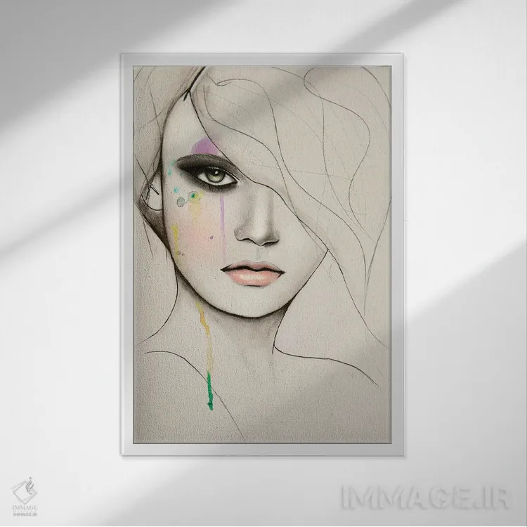 تابلو دکوراتیو تقسیم اثر لی واینر - نمای قابدار سفید