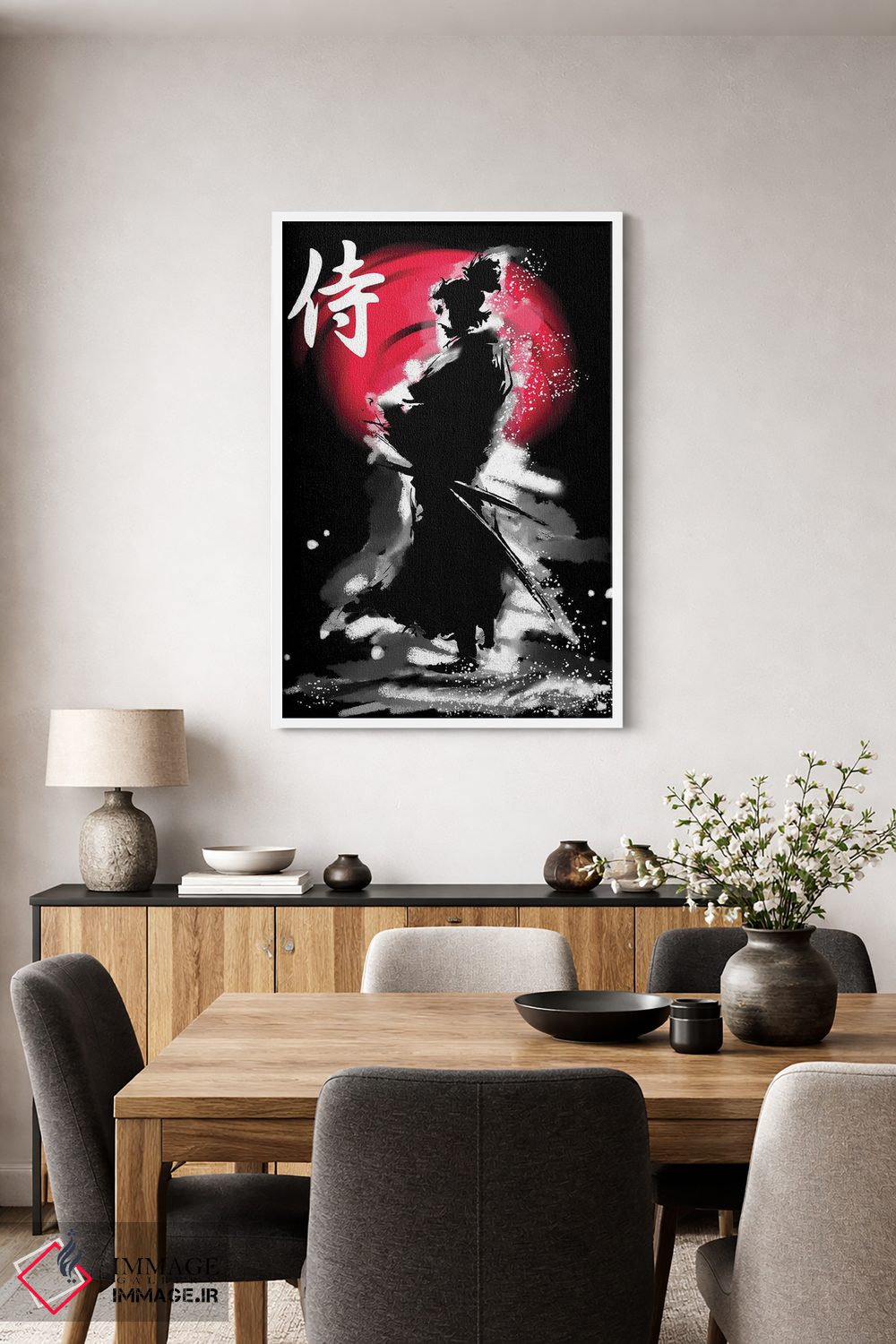 تابلو دکوراتیو جنگجوی سامورایی با کاتانا اثر لوز گرافیکس - D1W