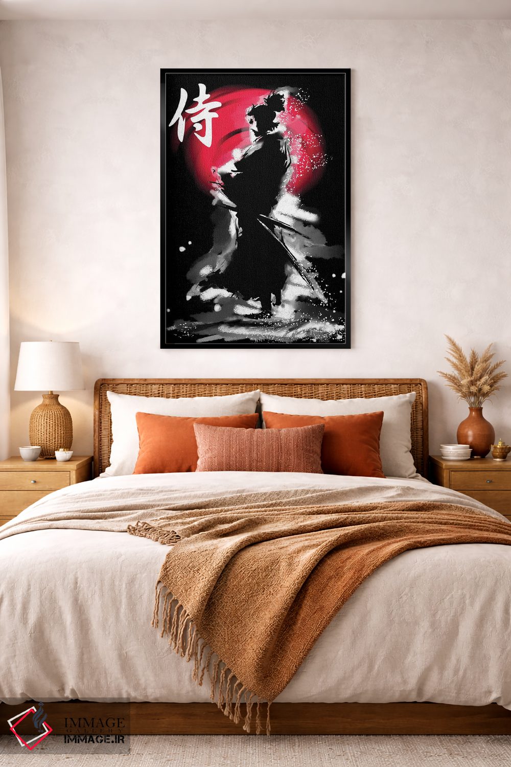 تابلو دکوراتیو جنگجوی سامورایی با کاتانا اثر لوز گرافیکس - D3B