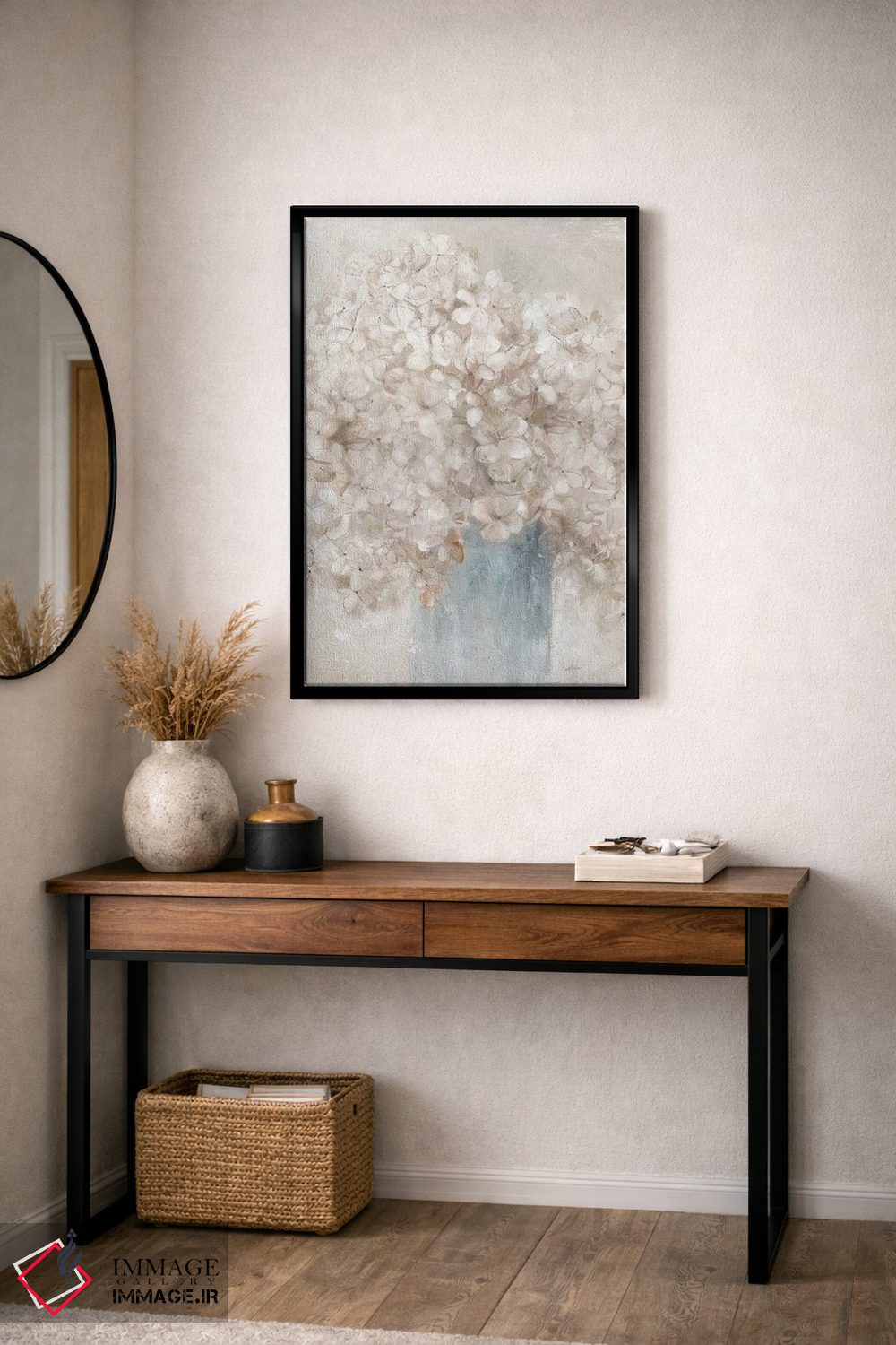تابلو مدرن هورتانسیاهای آرام اثر لیوی فین - D6B