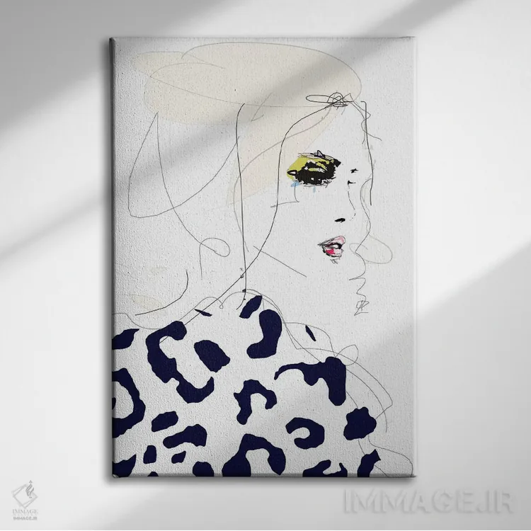 تابلو مینیمال خط بکش اثر لی واینر - نمای روبهرو روی دیوار