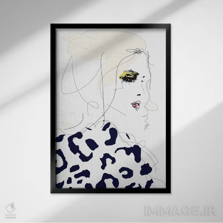 تابلو مینیمال خط بکش اثر لی واینر - نمای قابدار مشکی