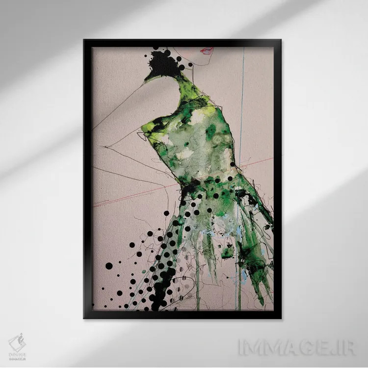 تابلو دکوراتیو شکل سه اثر لی واینر - نمای قابدار مشکی