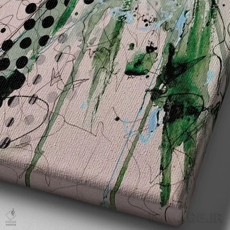 تابلو دکوراتیو شکل سه اثر لی واینر - نمای نزدیک بافت بوم