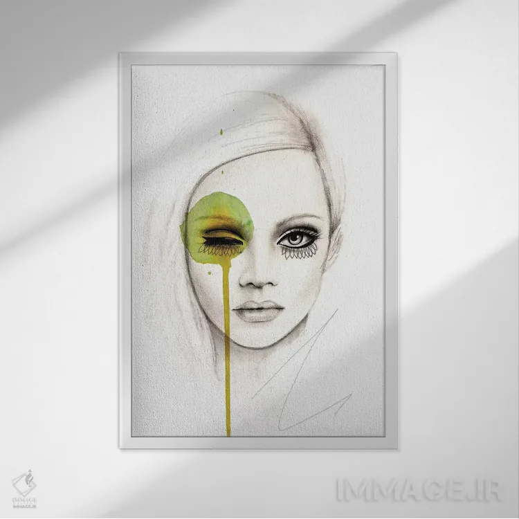 تابلو دکوراتیو ادغام شده اثر لی واینر - نمای قابدار سفید