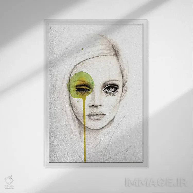 تابلو دکوراتیو ادغام شده اثر لی واینر - نمای قابدار سفید