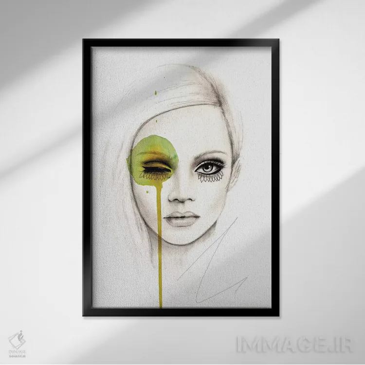 تابلو دکوراتیو ادغام شده اثر لی واینر - نمای قابدار مشکی