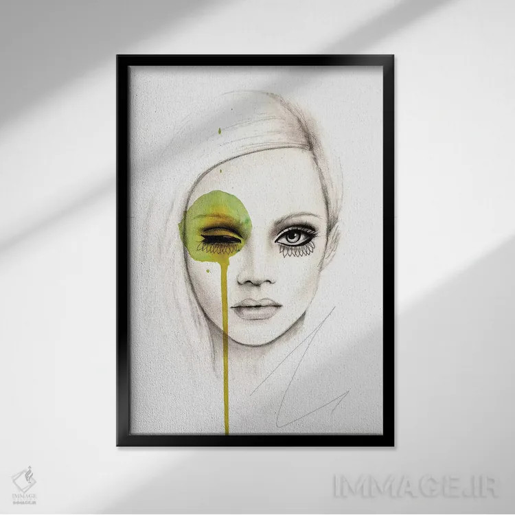 تابلو دکوراتیو ادغام شده اثر لی واینر - نمای قابدار مشکی