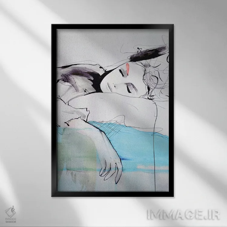 تابلو مینیمال مادلینا اثر لی واینر - نمای قابدار مشکی