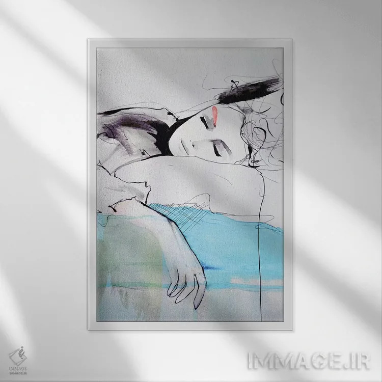 تابلو مینیمال مادلینا اثر لی واینر - نمای قابدار سفید