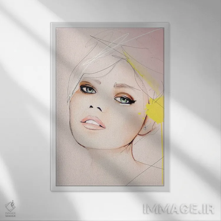تابلو دکوراتیو در همین حین اثر لی واینر - نمای قابدار سفید