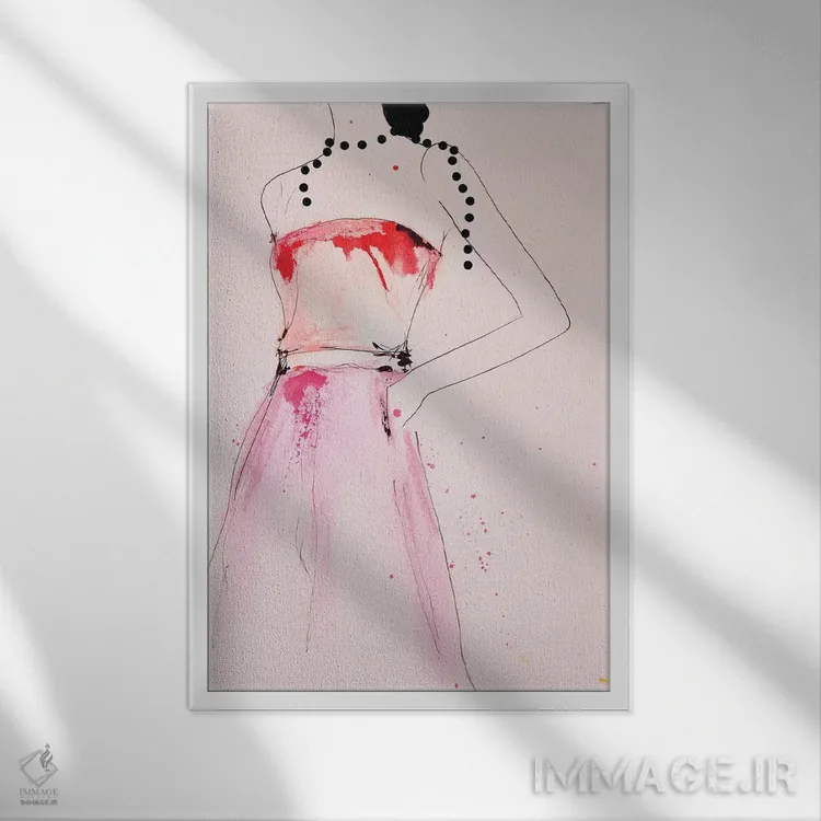 تابلو دکوراتیو درباره یک مروارید اثر لی واینر - نمای قابدار سفید