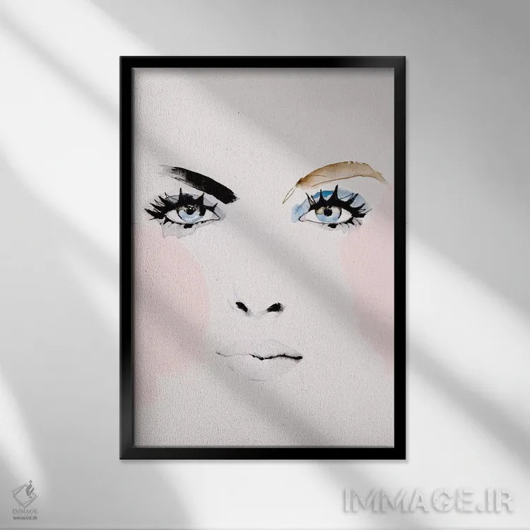 تابلو دکوراتیو شست وشو یا سرخی اثر لی واینر - نمای قابدار مشکی