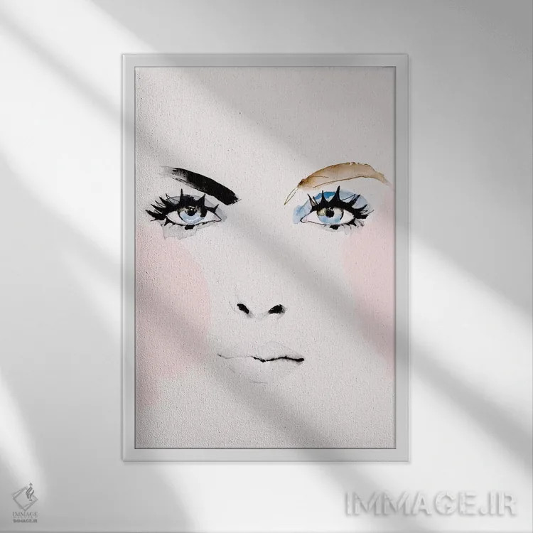 تابلو دکوراتیو شست وشو یا سرخی اثر لی واینر - نمای قابدار سفید