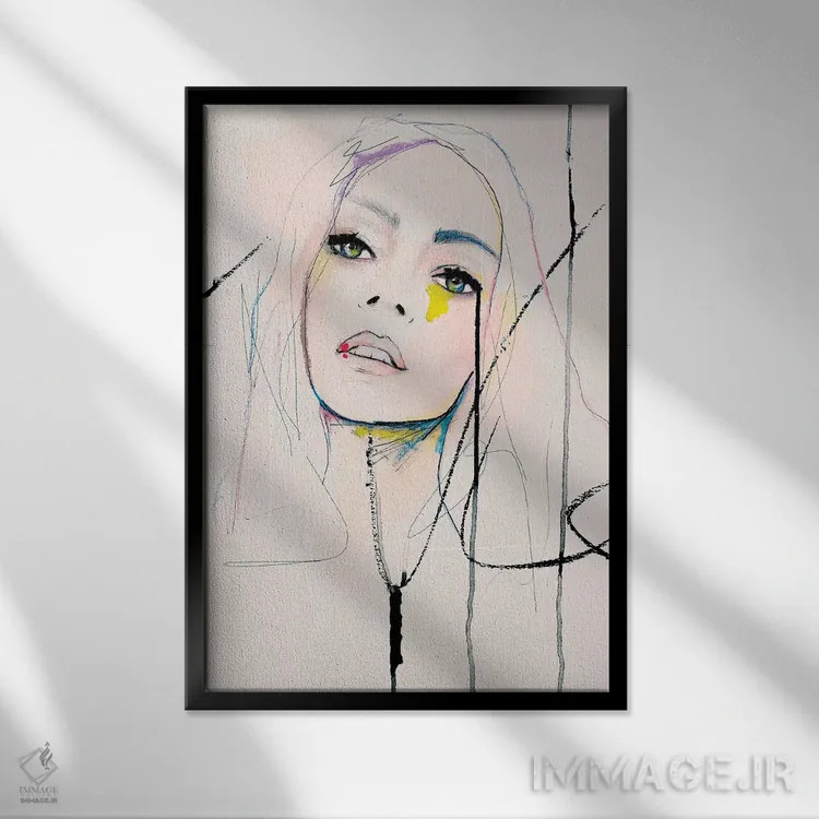 تابلو دکوراتیو شور و شعف ترمیم شده اثر لی واینر - نمای قابدار مشکی