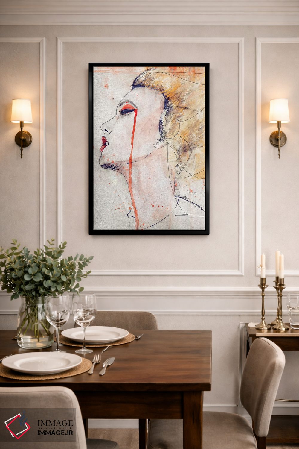 تابلو دکوراتیو مخمل نارنجی اثر لی واینر - D2B