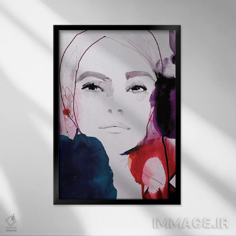 تابلو دکوراتیو سرخ تیره اثر لی واینر - نمای قابدار مشکی