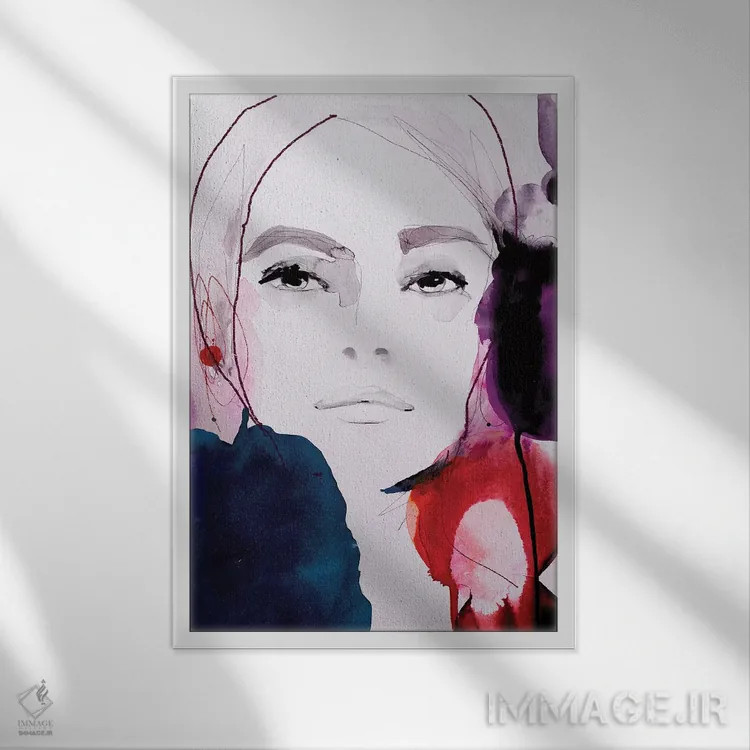 تابلو دکوراتیو سرخ تیره اثر لی واینر - نمای قابدار سفید