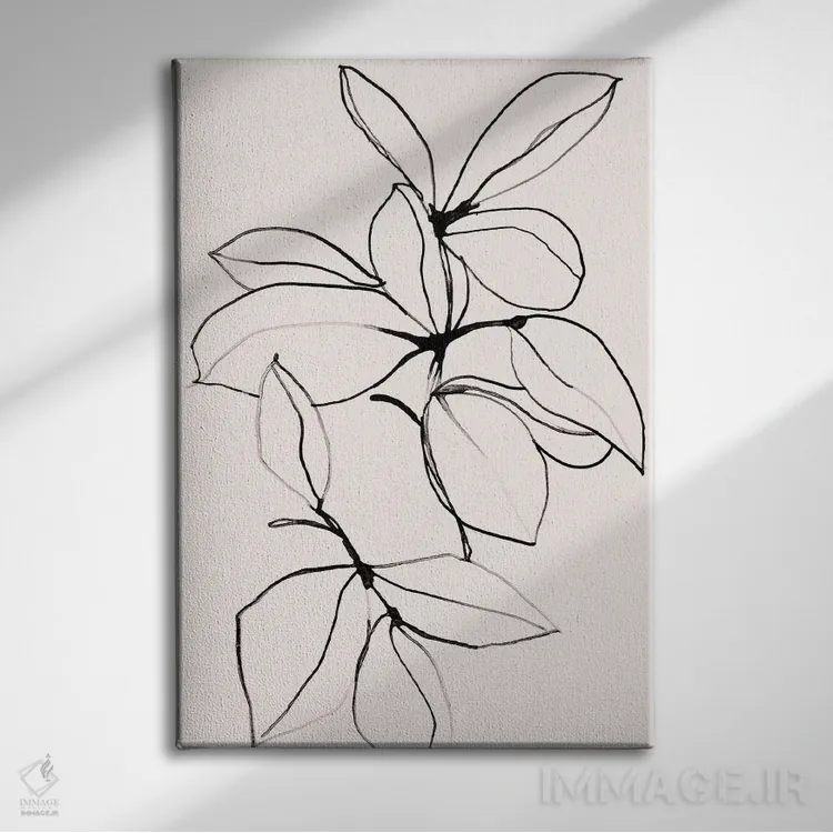 تابلو مینیمال شاخ وبرگ اثر لی واینر - نمای روبهرو روی دیوار