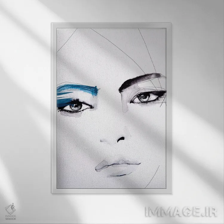 تابلو دکوراتیو بی عنوان اثر لی واینر - نمای قابدار سفید