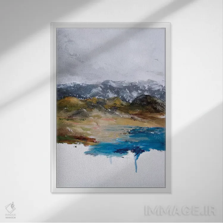 تابلو انتزاعی عنصر اثر لی واینر - نمای قابدار سفید