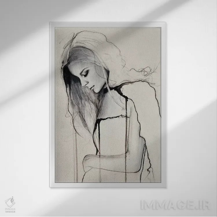 تابلو دکوراتیو کم رنگ شدن اثر لی واینر - نمای قابدار سفید