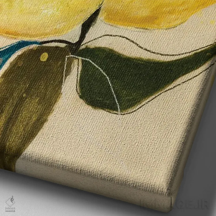 تابلو دکوراتیو مطالعه لیمو I اثر لی واینر - نمای نزدیک بافت بوم