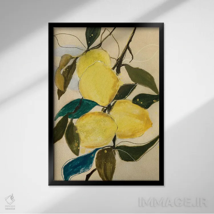 تابلو دکوراتیو مطالعه لیمو I اثر لی واینر - نمای قابدار مشکی