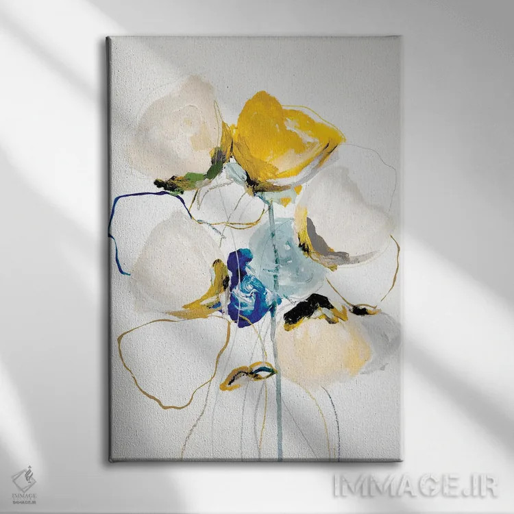 تابلو انتزاعی شکوفه اثر لی واینر - نمای روبهرو روی دیوار