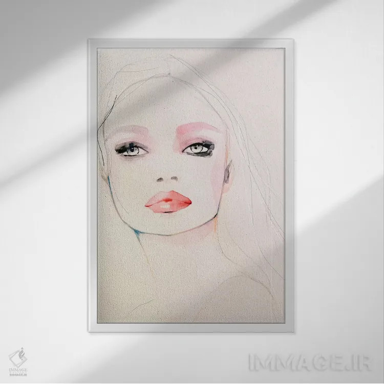 تابلو مدرن مروارید اثر لی واینر - نمای قابدار سفید