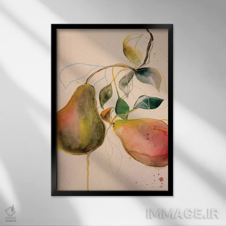 تابلو دکوراتیو گلابی I اثر لی واینر - نمای قابدار مشکی