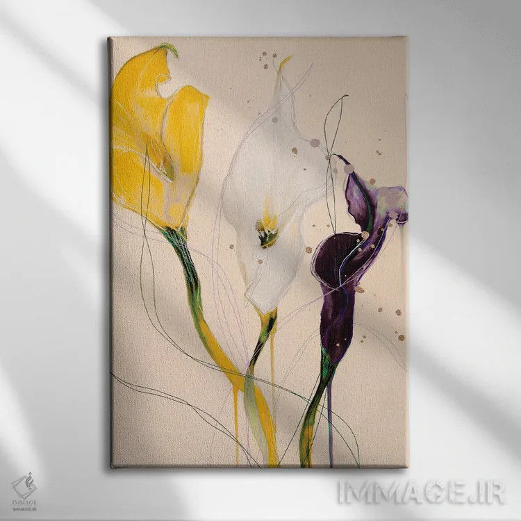تابلو دکوراتیو سوسن کالا اثر لی واینر - نمای روبهرو روی دیوار