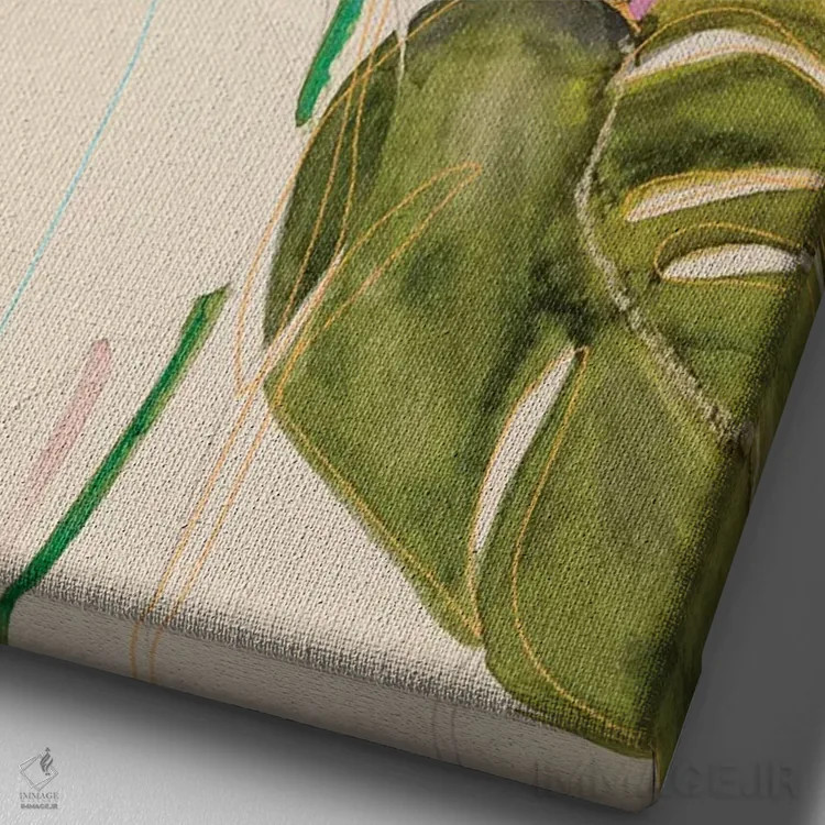 تابلو مدرن مونسترا آبی اثر لی واینر - نمای نزدیک بافت بوم